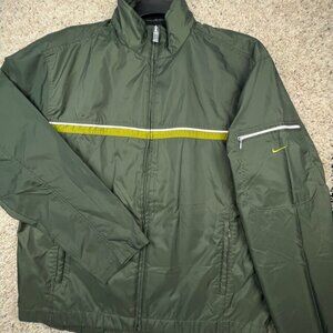 VTG Nike Windbreaker Jacket Boys Sz Large (12-14) Green Full Zip Up w Stripes